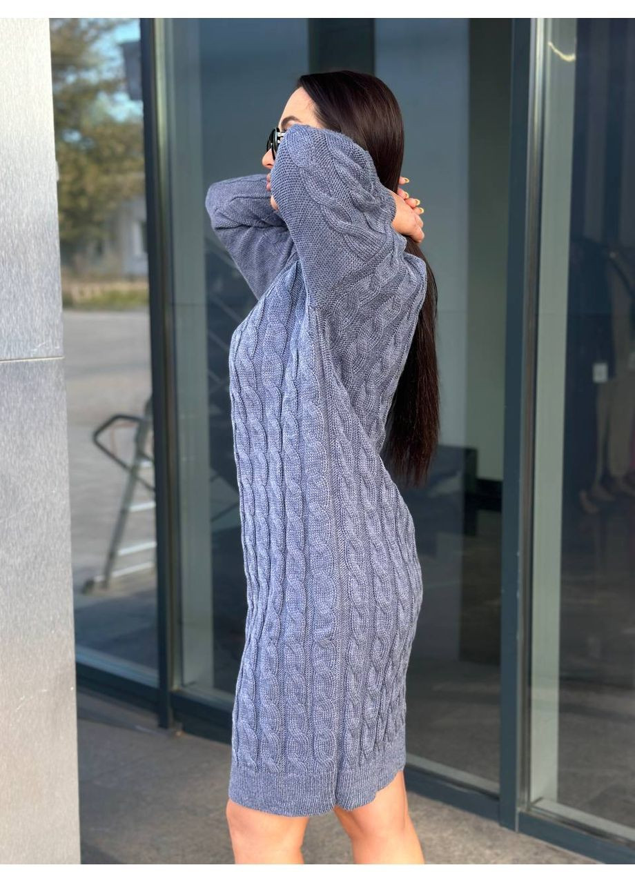 Темно-серое праздничный, повседневный, вечернее, деловое, кэжуал шерстяное платье свободного кроя. цвет изумруд. длина меди. BANG__BOOOM