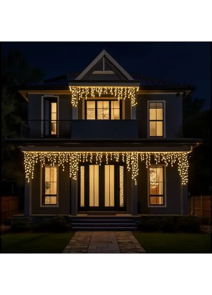 Уличная гирлянда Бахрома 25 м 405 LED гирлянда штора белый провод Желтый 25MWY Garlando (370802184)