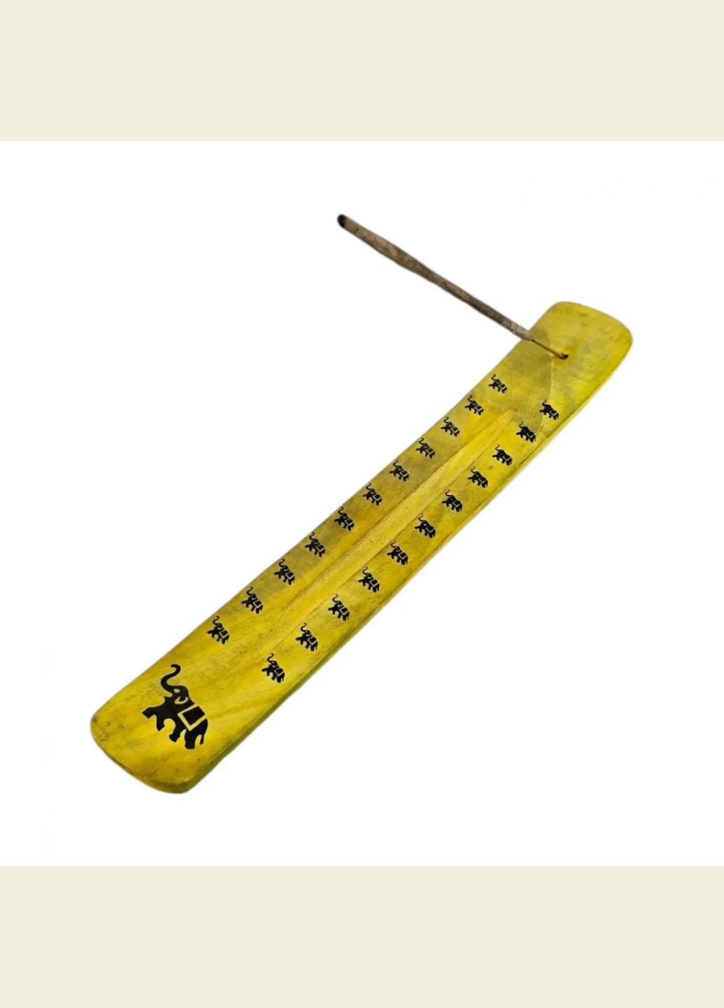 Підставка під пахощі "Слони" дерев'яна жовта (26х4х1 см) No Brand (316717932)