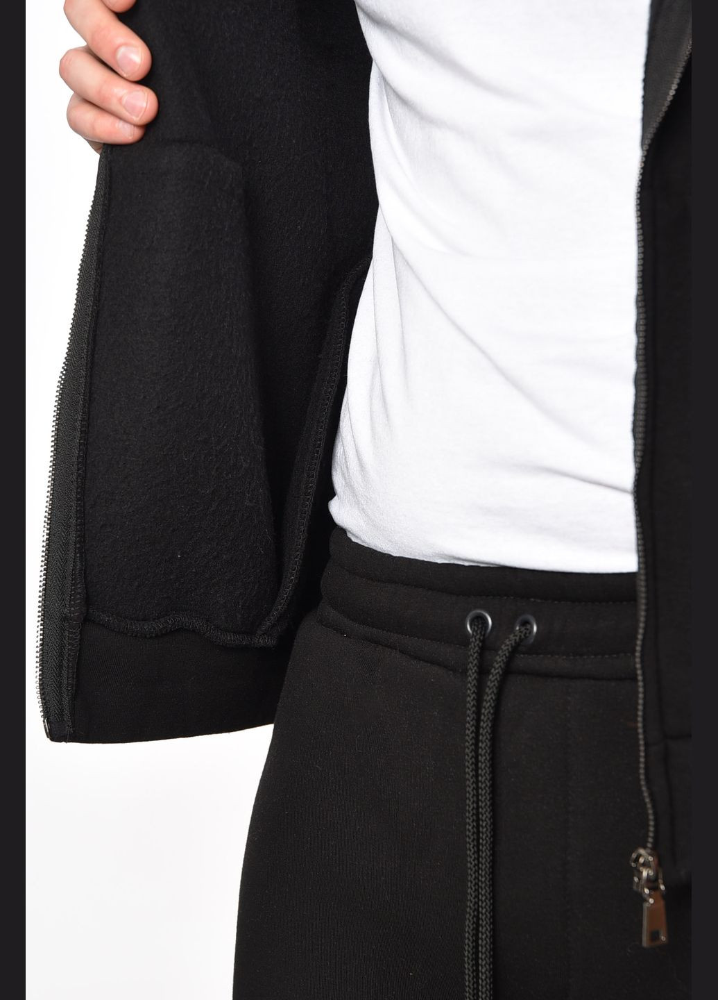 Спортивный костюм мужской на флисе черного цвета Let's Shop (293055872)