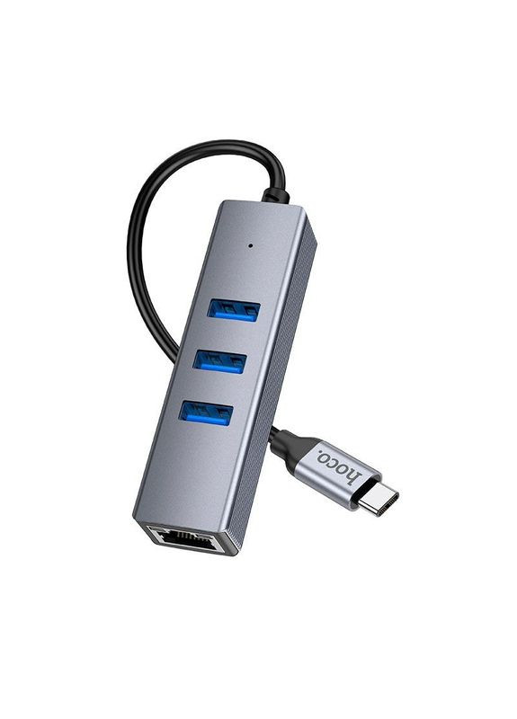 Адаптер Ethernet — HB34 USB на 4 порти (3 USB 3.0*3 + RJ45) Hoco (279826950)