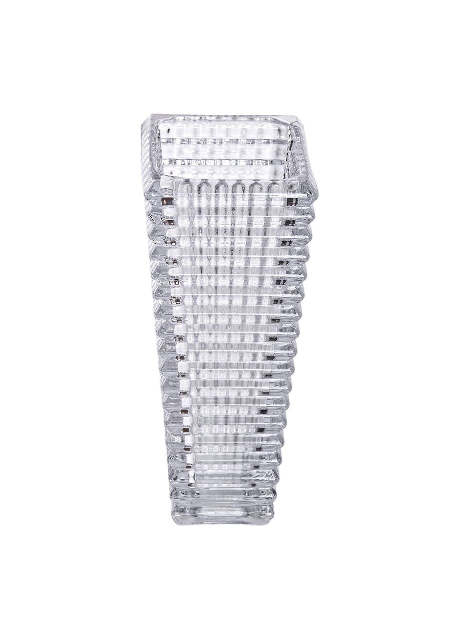 Прямокутна ваза для квітів зі скла 17 см прозора ваза для квітів декор для дому ProDobro (364190218)