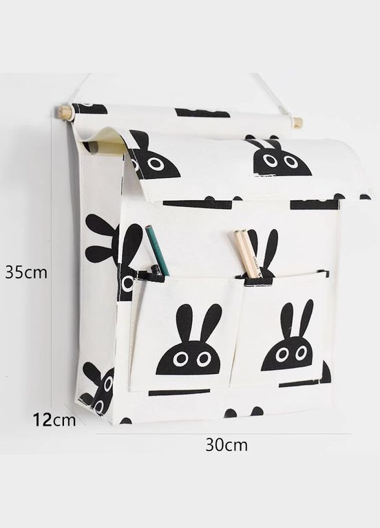 Подвесной органайзер-карман большой на стену с клапаном 30*28 см Зайцы No Brand (307252341)