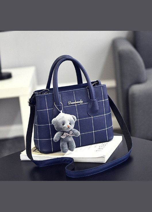 Женская мини сумочка с брелоком мишкой, маленькая сумка на плечо Синий No Brand (334730746)