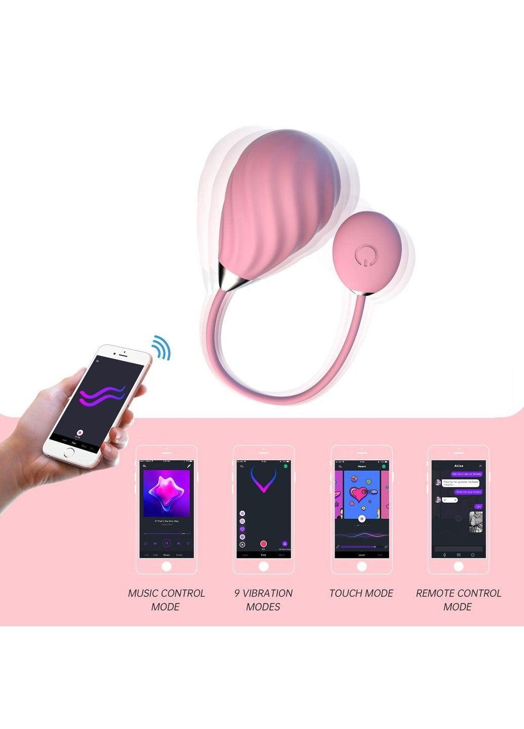 Смарт-віброяйце Sundae Pink Magic Motion (315497733)