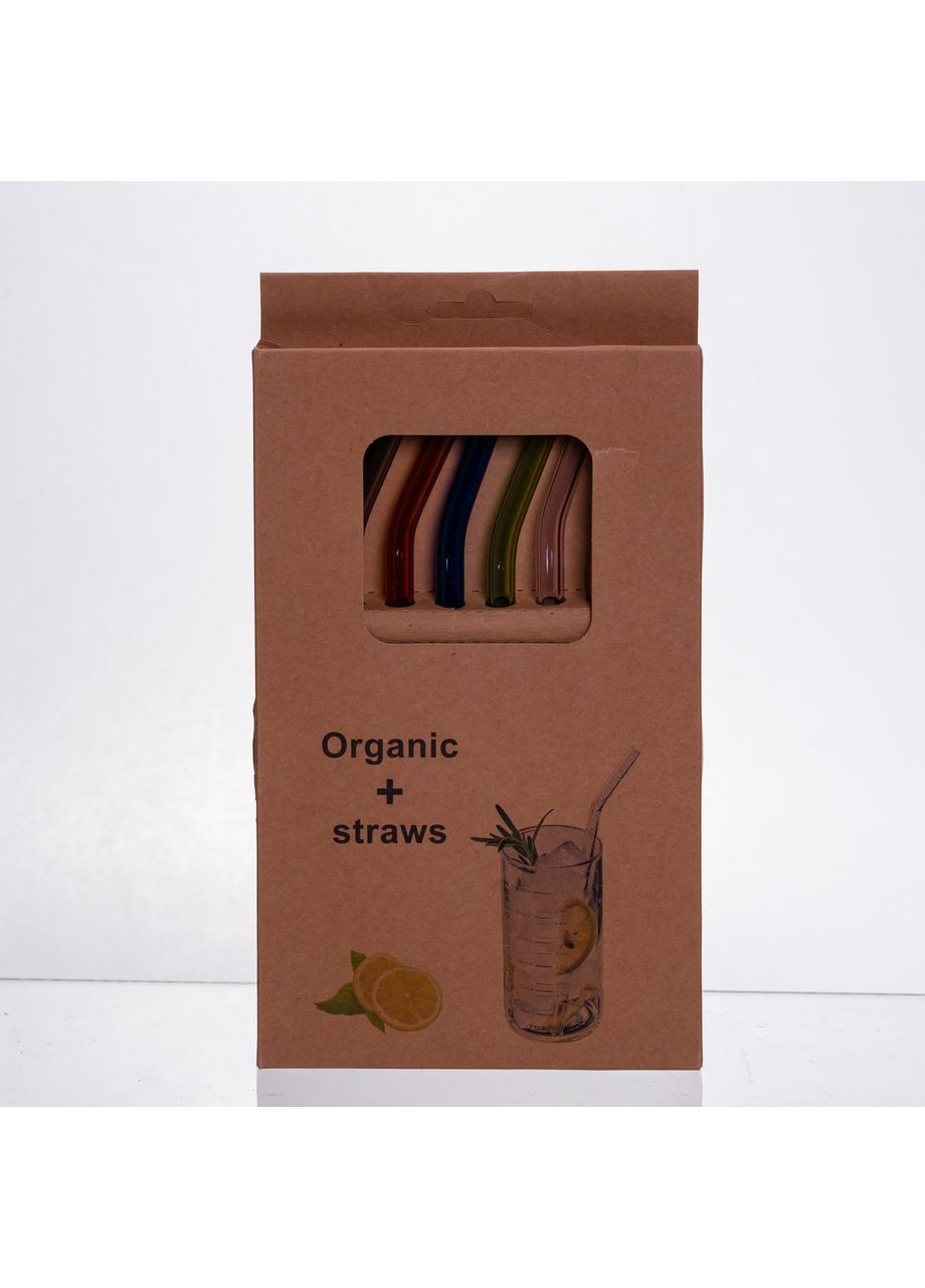 Набір скляних соломинок із щіточкою, багаторазові трубочки для коктейлів напоїв (7+1) 64486-82 Yiwu (369446669)