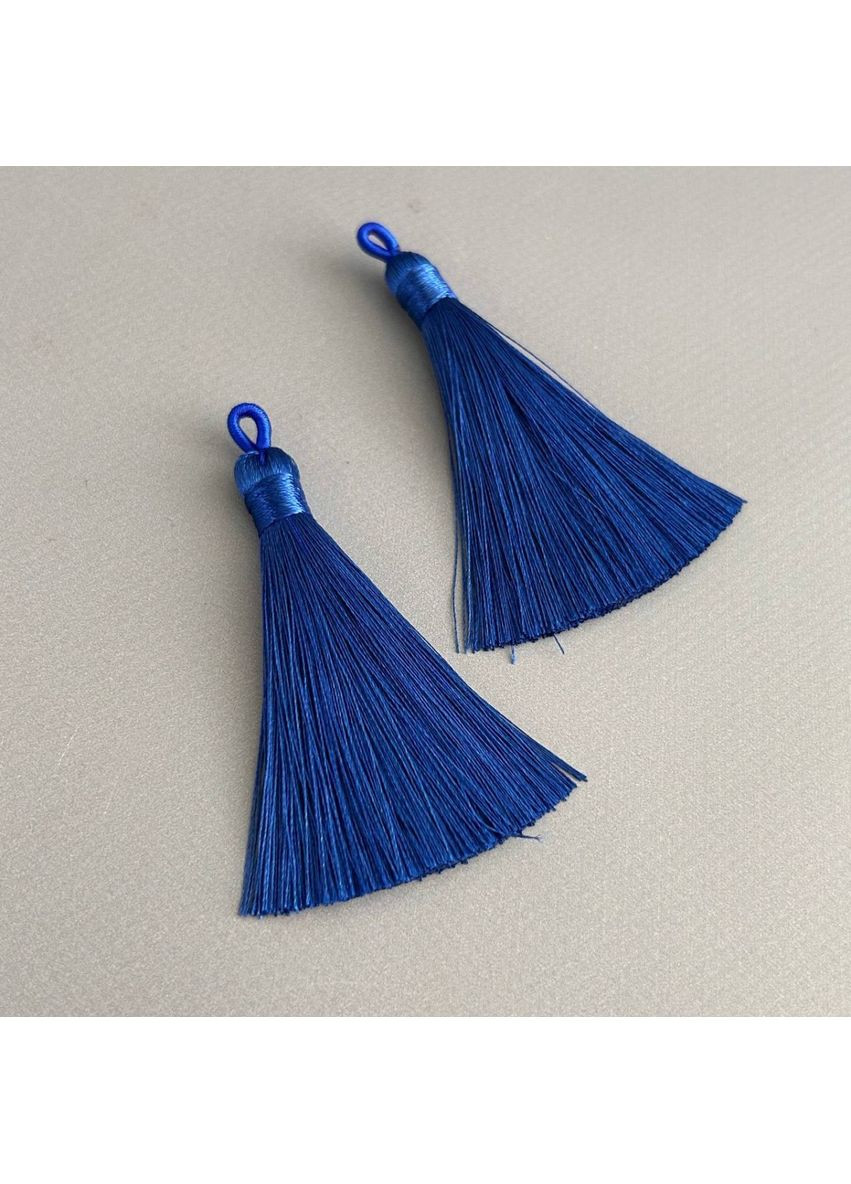 Шелковые кисти для сережек 8 см - электрик Plus-plus (354797701)