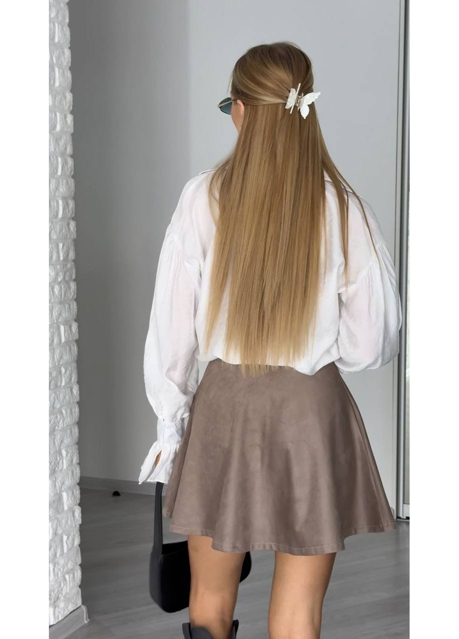 Белая женская блузка с рукавами-фонариками MonCher