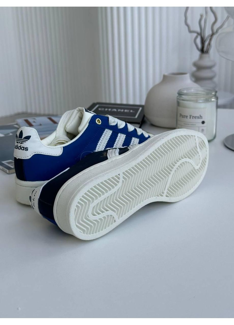 КРОСІВКИ ЖІНОЧІ ADIDAS SUPERSTAR NAVY BLUE АДІДАС СУПЕРСТАР No Brand білі демісезони (367170614)