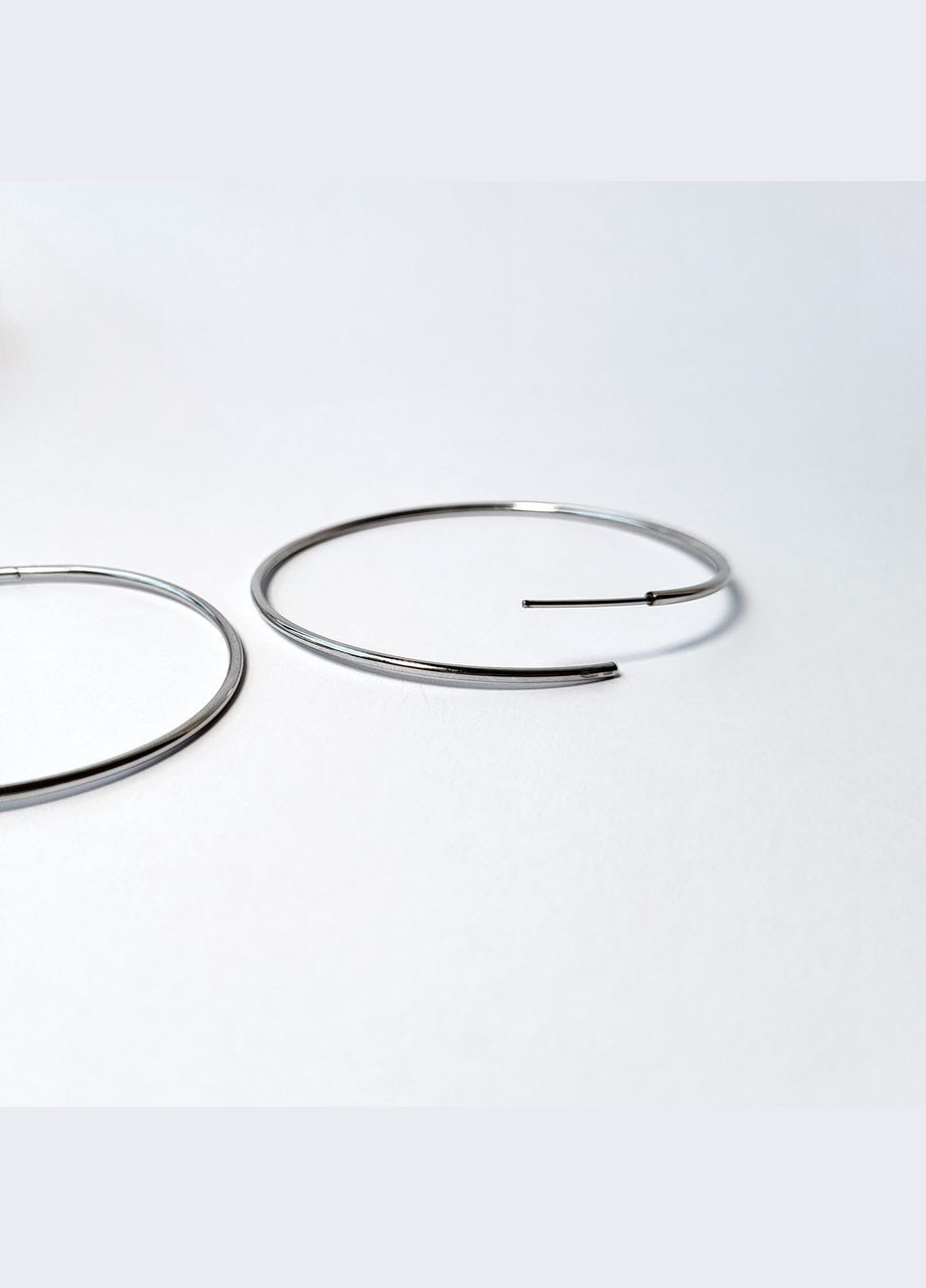 Серебряные серьги кольца 54 мм серебро 925 пробы Родированное 1120с 4.02г No Brand (307172943)