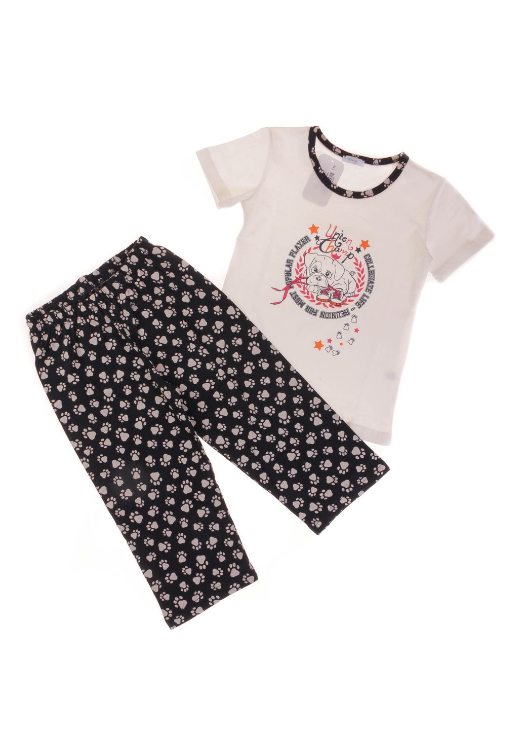 Кремова всесезон піжама 20088 кремовий і синій Sevim