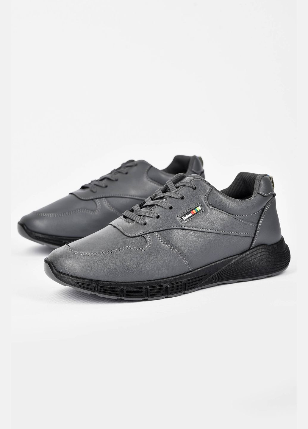 Серые демисезонные кроссовки мужские серого цвета на шнуровке Let's Shop