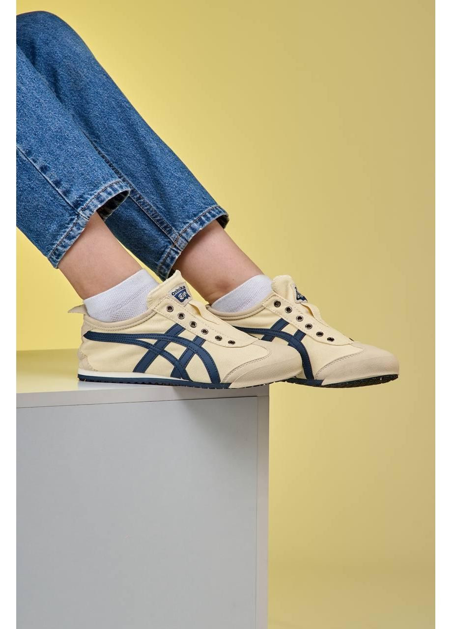 КРОССОВКИ ЖЕНСКИЕ ASICS ONITSUKA TIGER MEXICO 66 BIRCH PEACOAT АСИКС ОНИТЦУКА ТАЙГЕР No Brand бежевые демисезоны (368884007)