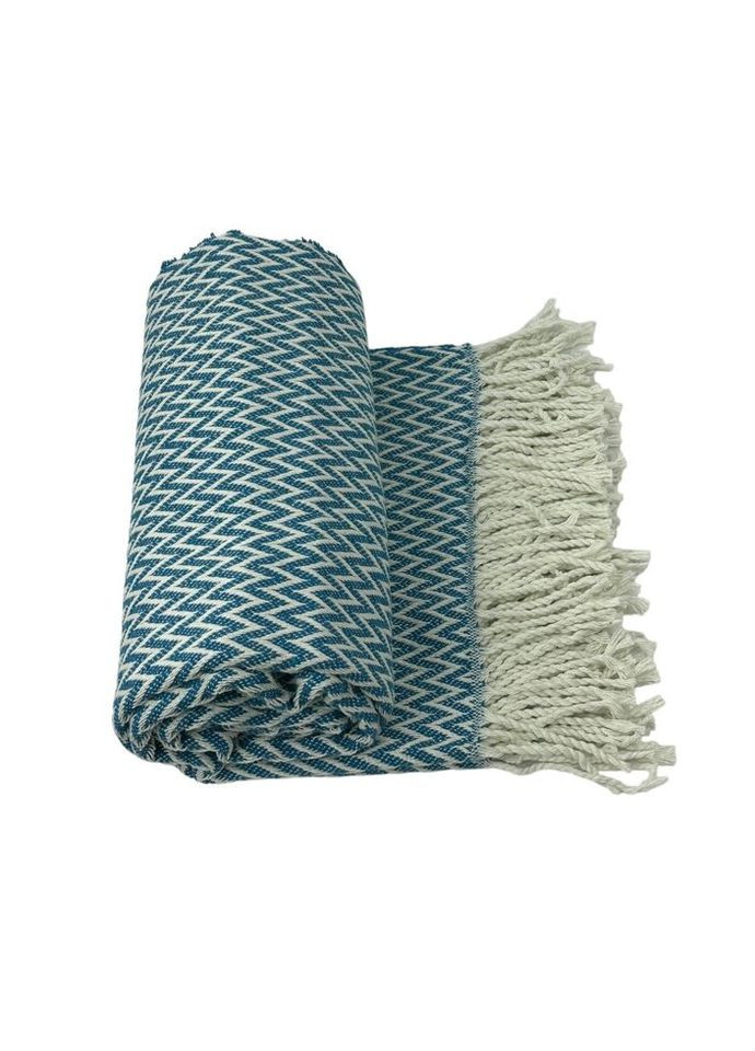 Бавовняний плед Valencia Владі Валенсія 3136 Блакитний 140х200 Коттон 50% Vladi (317733237)