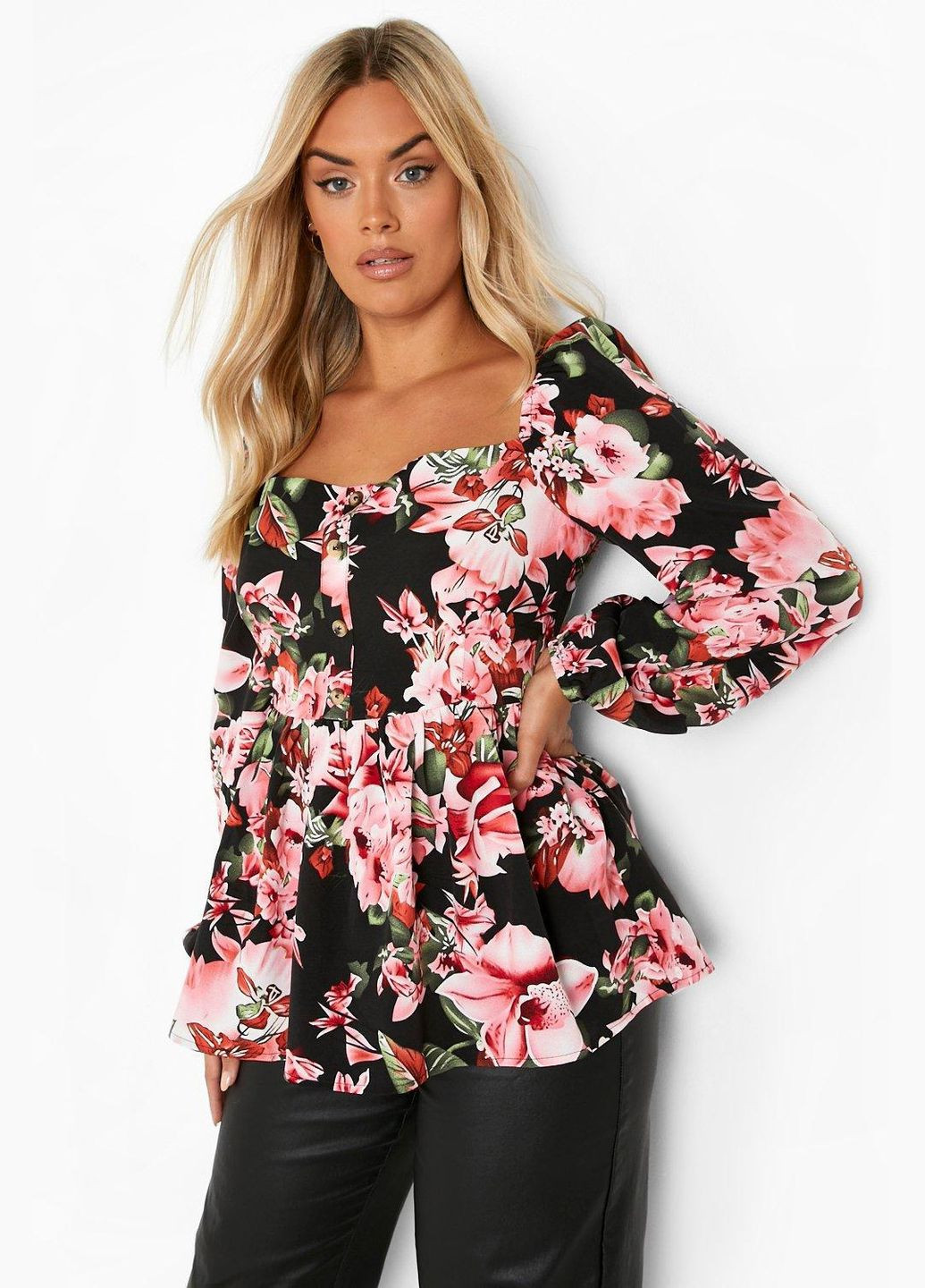 Чёрная блуза Boohoo