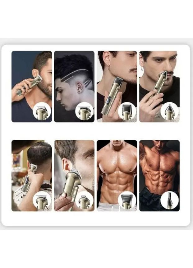 Набор VGR V-110 8в1 Professional для ухода за волосами, бородой, триммер для носа HelferHoff (367074134)