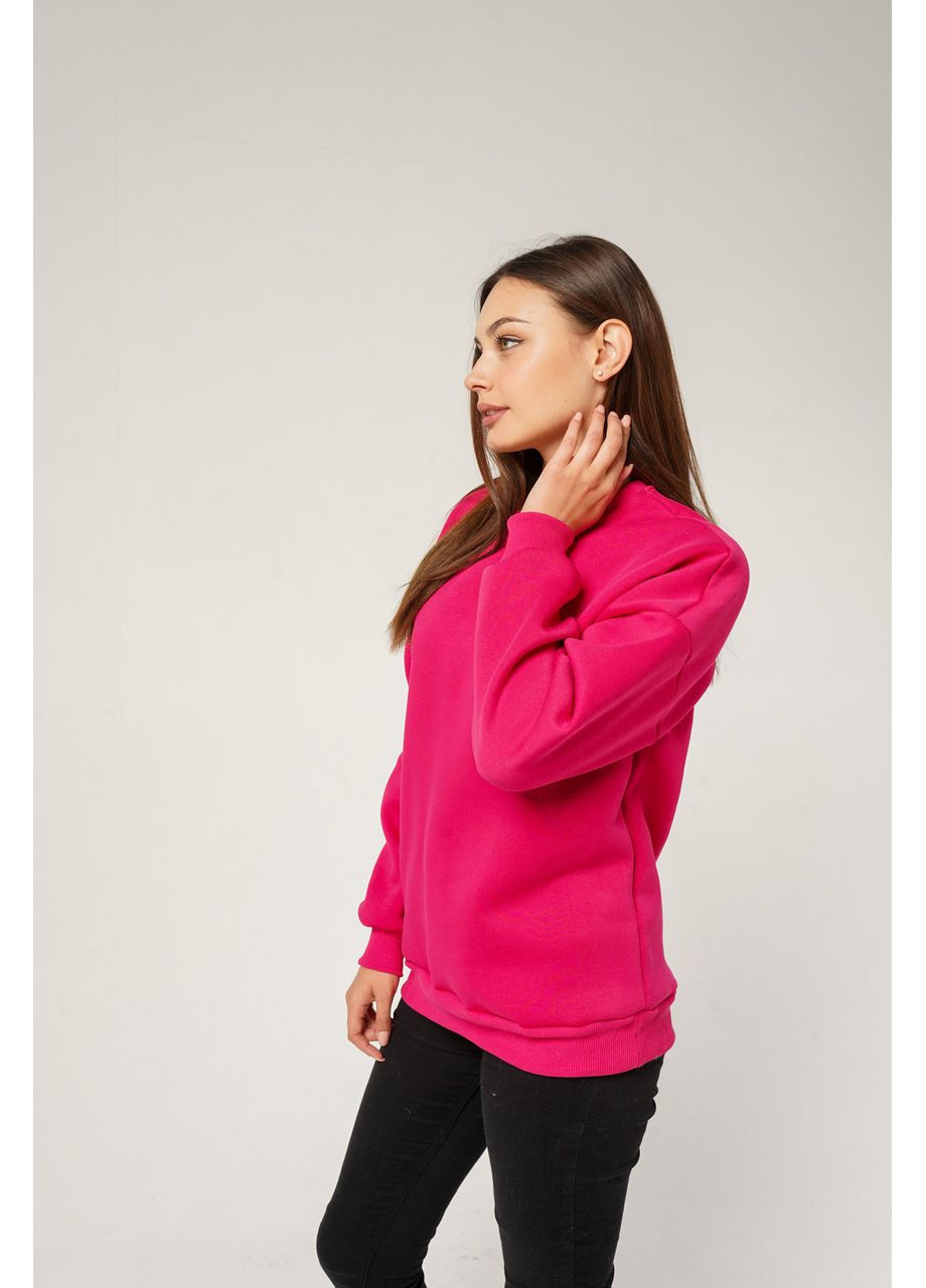 Малиновий світшот жіночий з начосом oversize, світшот жіночий оверсайз, кофта жіноча з начосом, батник жіночий теплий кремовий, (367779046)