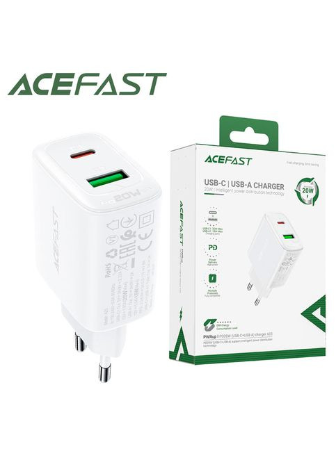 Зарядное устройство A25 PD20W 1Type-C USB 3A white Acefast (346507801)