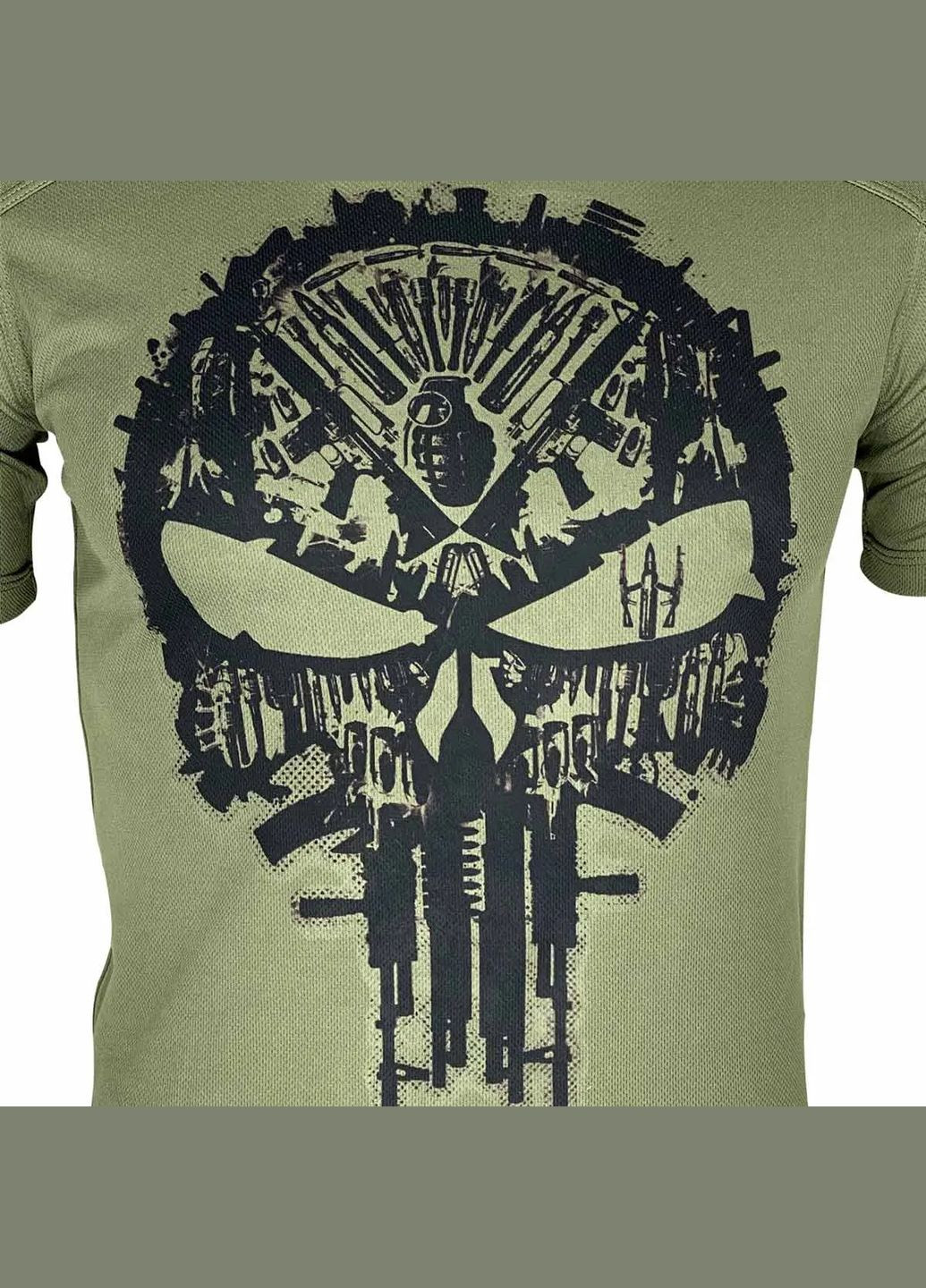 Оливковая футболка kramatan the punisher tactical design olive No Brand