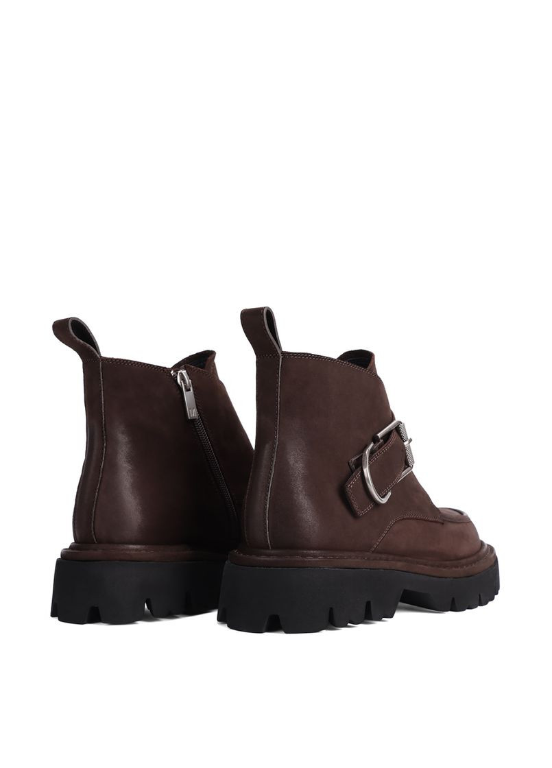 Осенние женские ботинки 2451a-512-4 коричневый нубук MIRATON