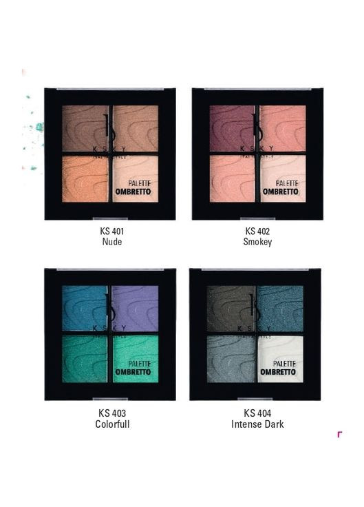 Палетка тіней для повік : 4 нюдових відтінки в одному компактному форматі, 8г KSKY eyeshadow palette (279755025)