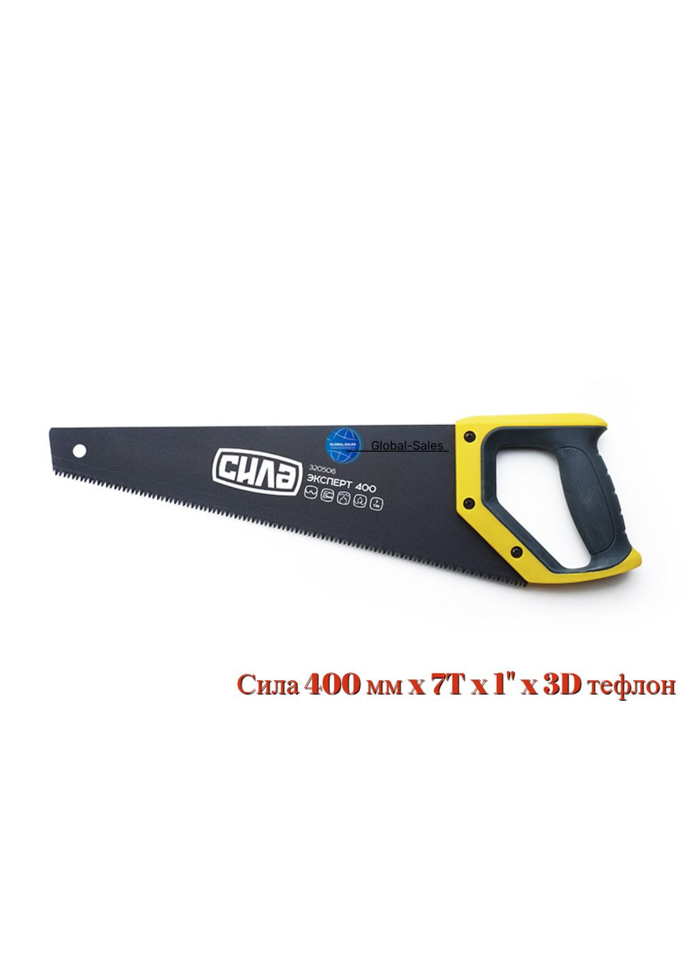 Ножовка для дерева 400 мм x 7T x 1" x 3D тефлон (320506) Сила (335048669)