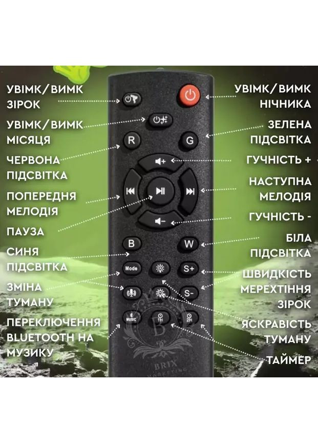 Ночник-проектор звездного неба Астронавт 24см с пультом и Bluetooth колонкой No Brand Astronaut Galaxy Projector (370766455)