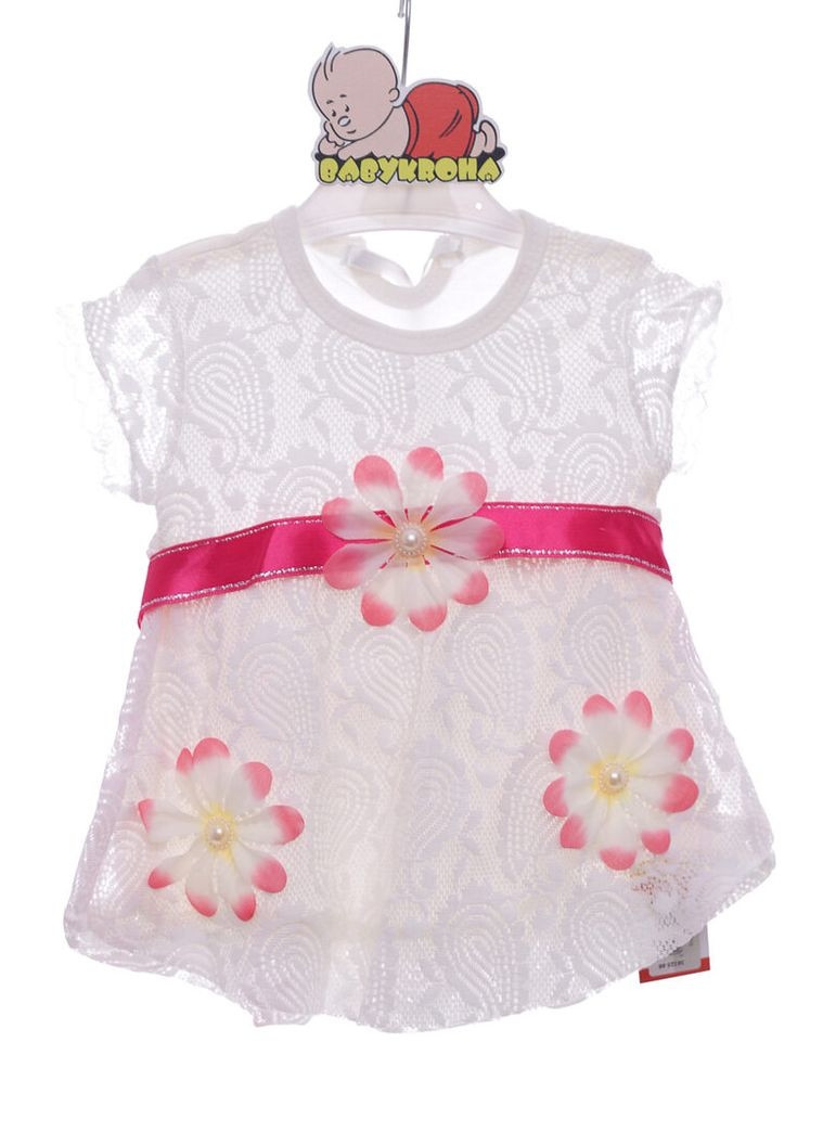 Рожева сукня літня трикотажна з квіточками рожева 86 см (38325) BABYKROHA (323470262)