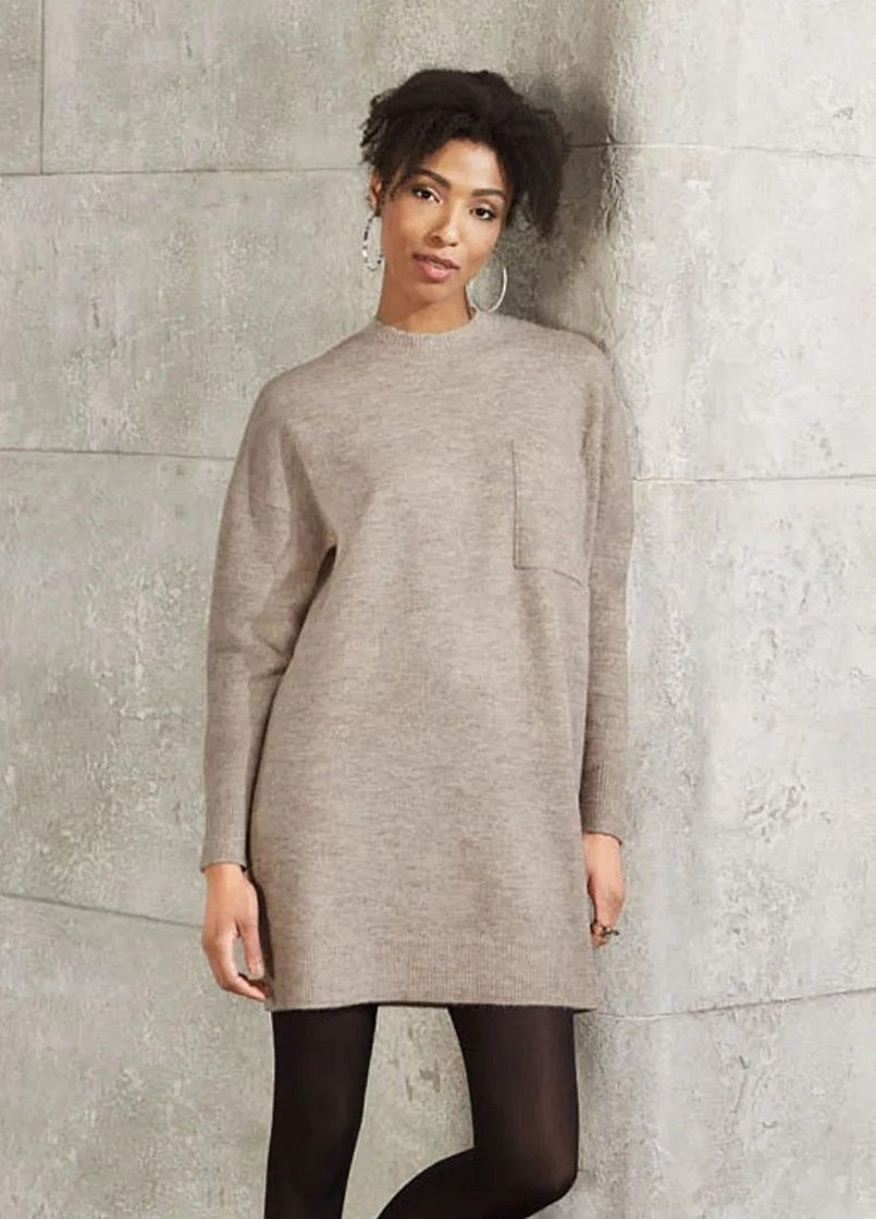 Бежевое кэжуал платье платье-свитер Esmara однотонное