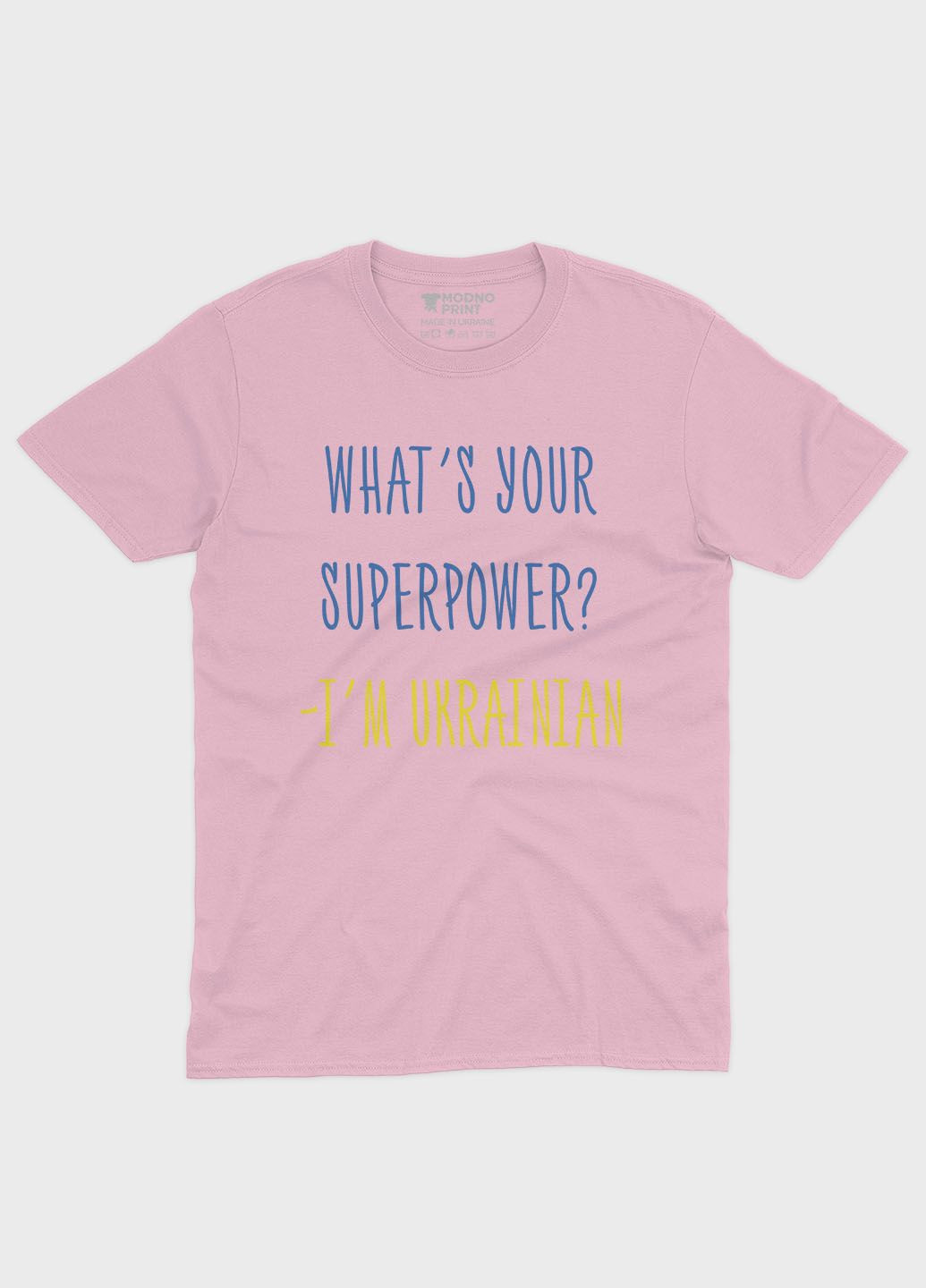 Рожева демісезонна футболка для хлопчика з патріотичним принтом i`m ukrainian блідо-рожевий (ts001-2-lpinkj-005-1-031) Modno