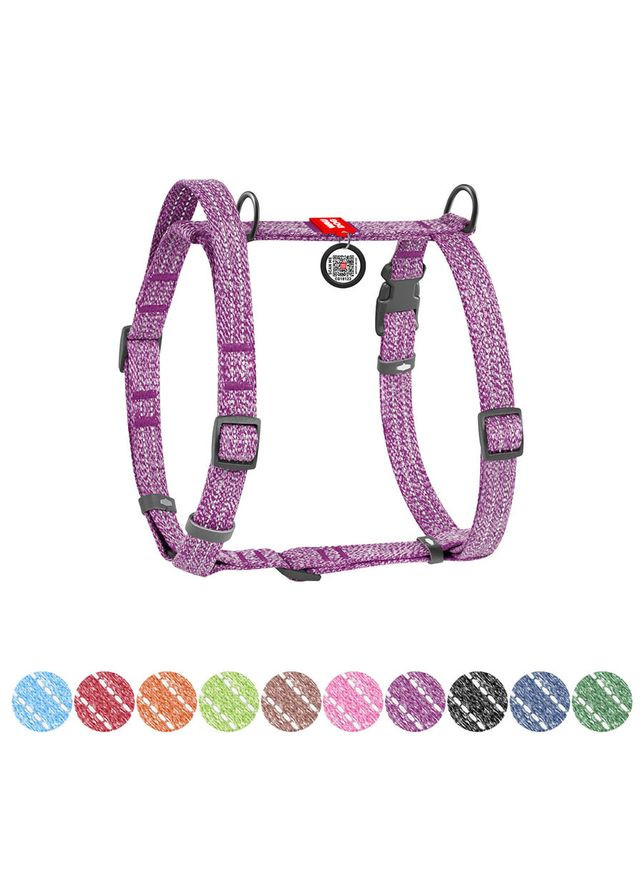 Шлея для собак з ручкою з відновленої бавовни анатомічна Н-подібна WAUDOG Re-cotton з QR-паспортом, світловідбивна, пластиковий No Brand (363197104)