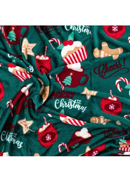Плед Christmas Flannel Різдвяні смаколики Зелений ART0122PB 160х200 см Ardesto (371711919)