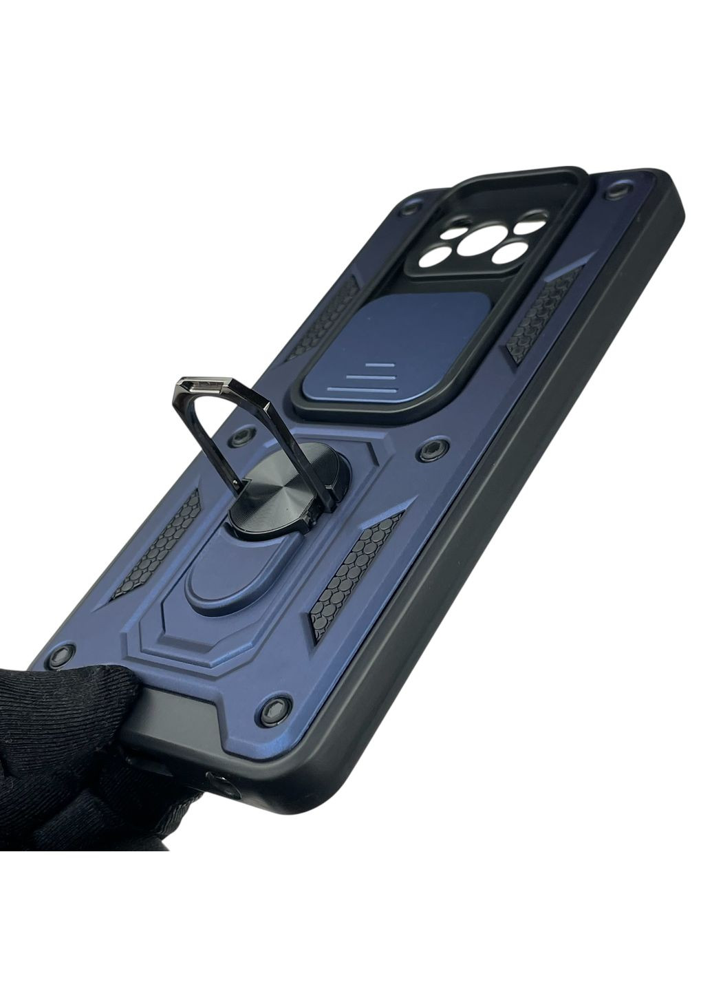 Чехол для Poco X3 Pro бронированный с кольцом со шторкой на сяоми поко х3 про тёмно-синий rg1 Xiaomi (366234269)