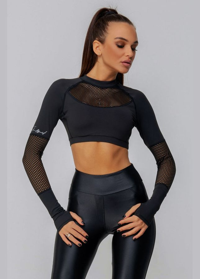 Спортивный кроп-топ с сеткой TOTALFIT T14-C10 black (298358656)