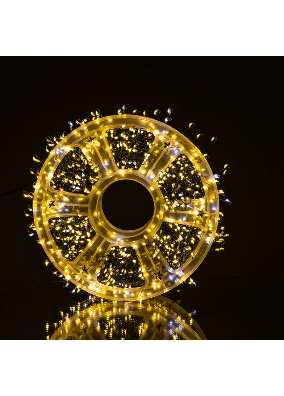 Новорічна гірлянда кімнатна роса Хвойна лапа 50 м 1500 LED зелений провід Жовте сяйво D1500L50MGY Garlando (385606872)