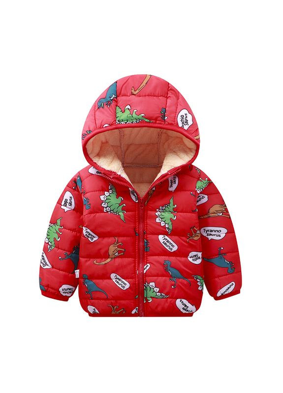 Темно-червона демісезонна куртка дитяча на мікрохутрі ( ) (10147) Qoopixie