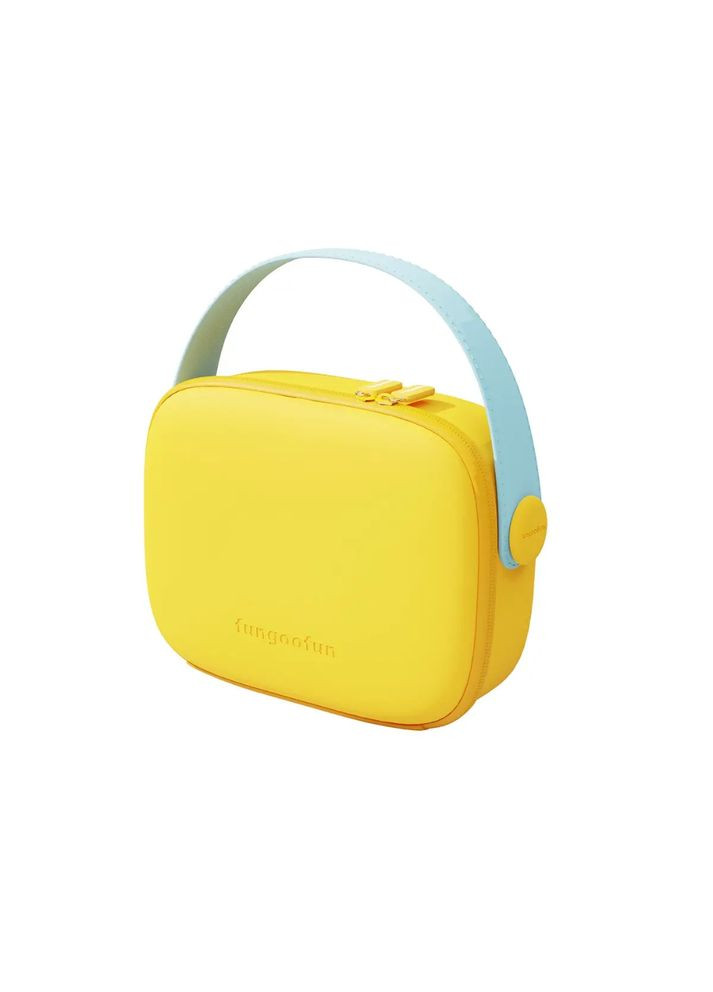 Косметичка силіконова б'юті-чемодан для косметики та аксесуарів, сумочка з ручкою на блискавці, жовта No Brand (354829431)