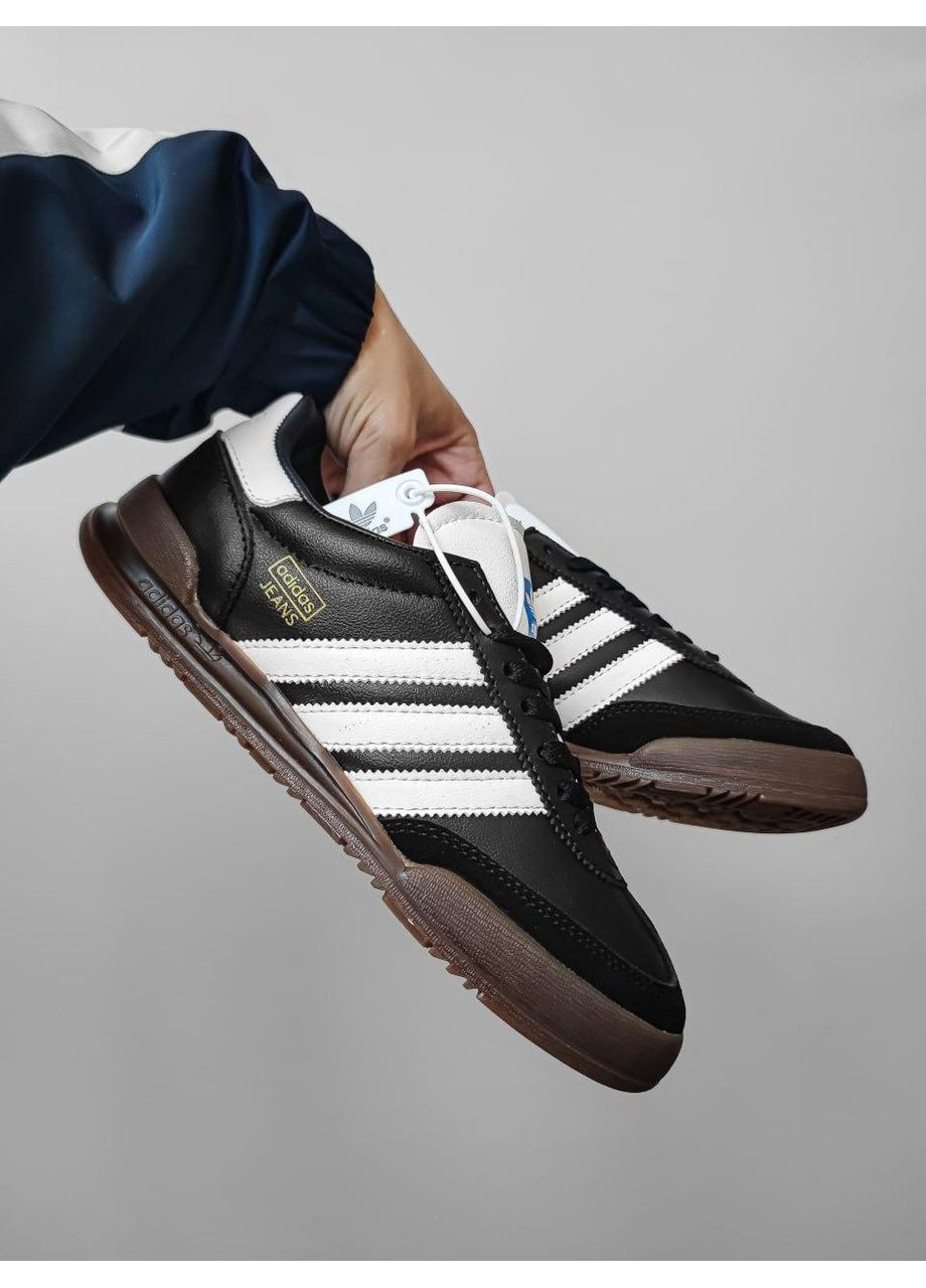 КРОССОВКИ ЖЕНСКИЕ ADIDAS JEANS BLACK / WHITE АДИДАС No Brand чёрные демисезоны (367176045)