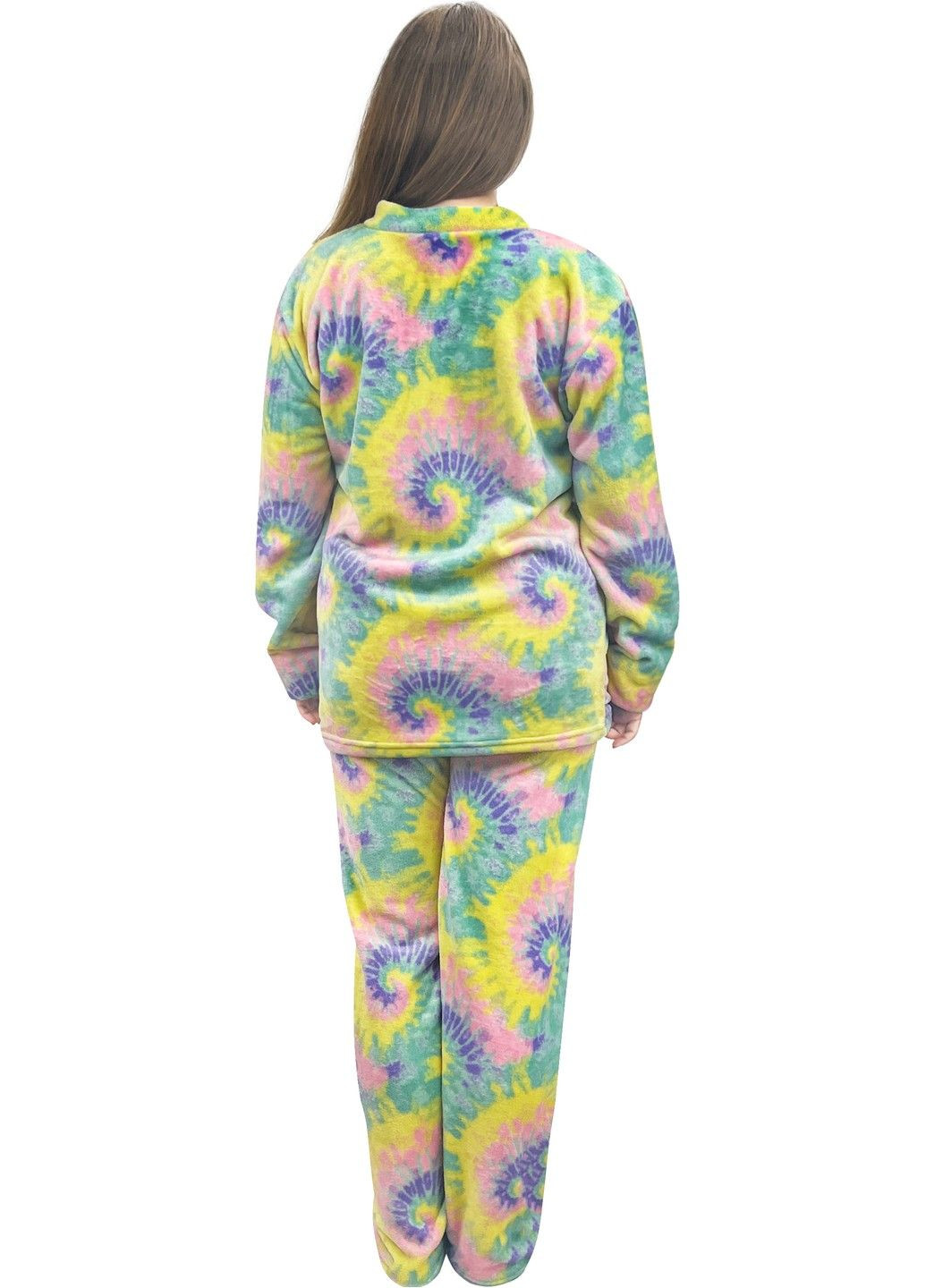 Желтая всесезон пижама женская махровая кофта + брюки Жемчужина стилей 5625