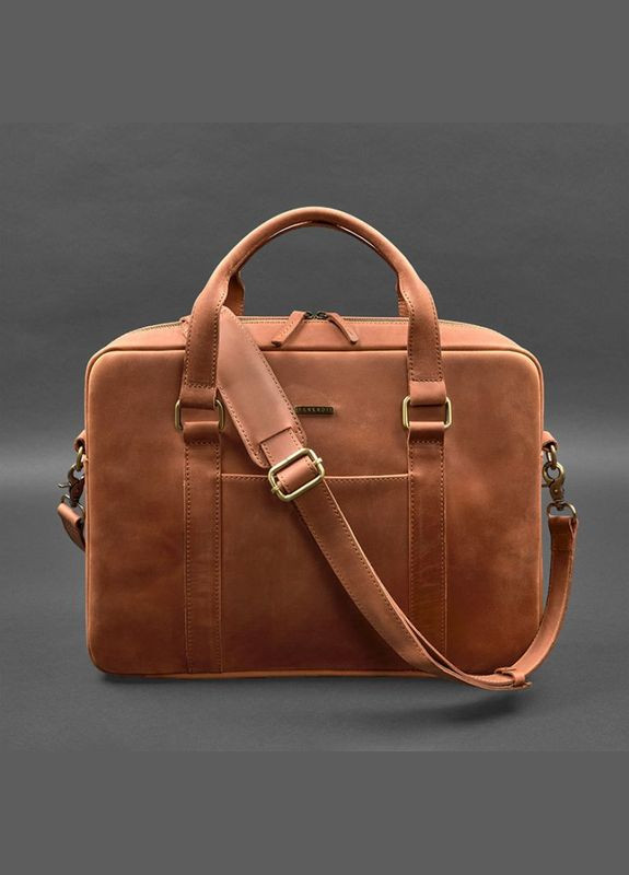 Сумка мужская кожаная через плечо для ноутбука и документов светло-коричневый Crazy horse BlankNote (302007816)