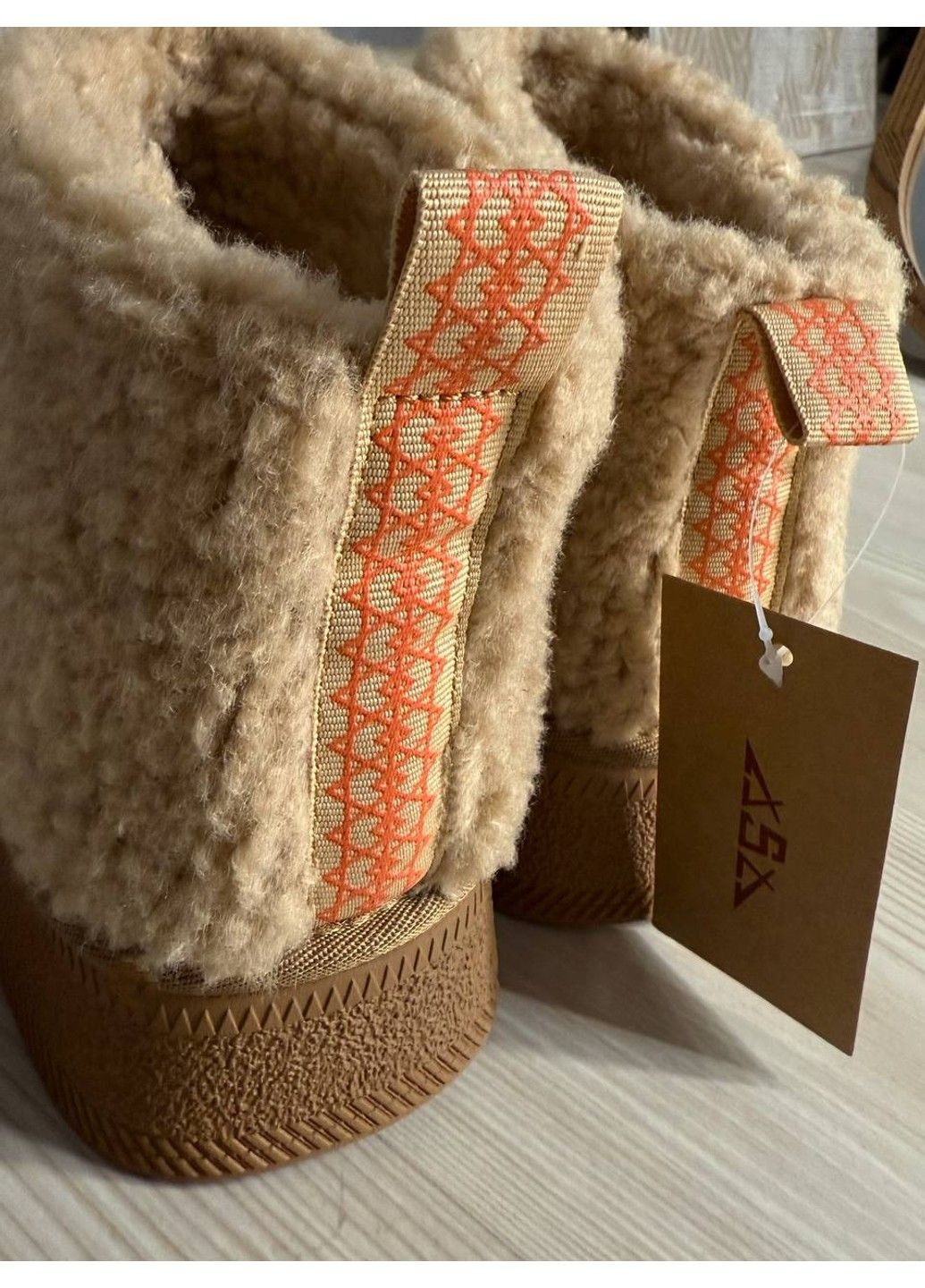 Угги женские 37-2 с мехом тедди на платформе бежевые Hengji (353309111)