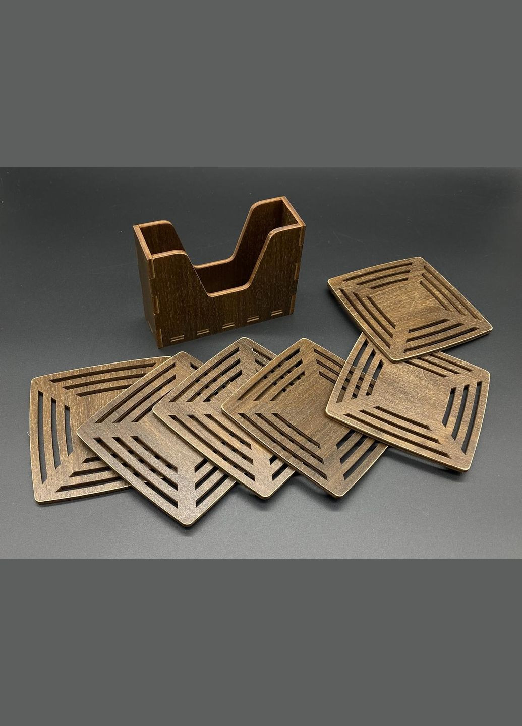 Подставки под горячее в коробочке. Комплект 6шт. Тонированные. 10х11см (X-165) HM furnitura (330609490)