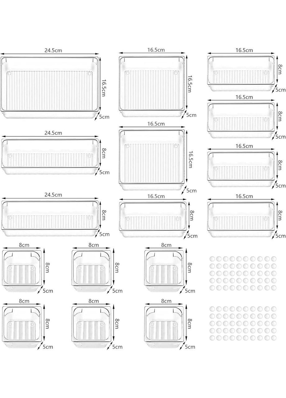 Набор органайзеров для ящиков Yosemy, 16 шт, антискользящие разделители, разные размеры, для кухни, косметики No Brand (338193369)