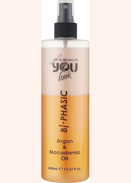 Двухфазный несмываемый кондиционер для волос Glamour Bi-Phasic Argan & Macadamia Oil Oil 400 мл You look Professional (323228762)