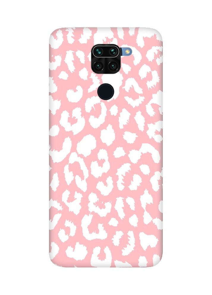 Матовый чехол на Xiaomi Redmi Note 9:: Леопардовый принт Белый (принт 375) Creative (355409445)