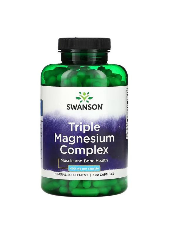 Комплекс с тройным магнием, Triple Magnesium Complex, 400 мг, 300 капсул 3329 Swanson (364194982)