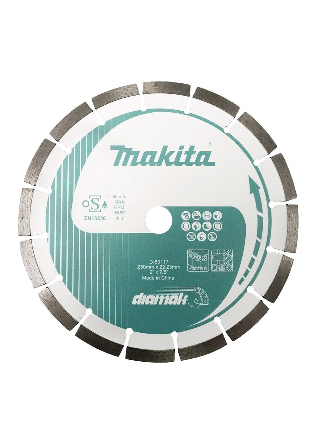 Диск алмазний сегментний по бетону 230 х 22.23 (20) мм Diamak D-80117 Makita (339679021)