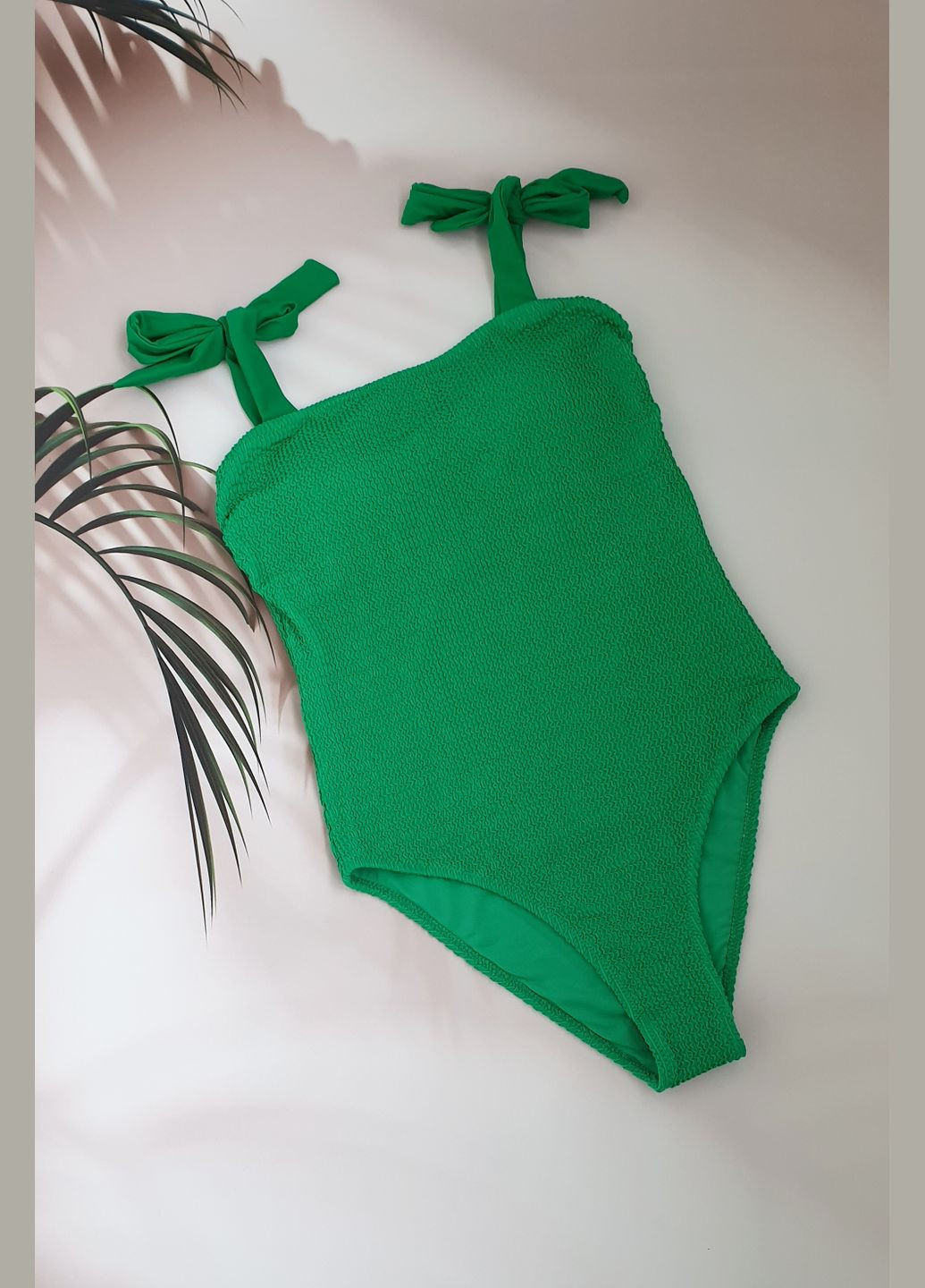 Зеленый летний стильный женский слитный купальник жаткой слитный No Brand