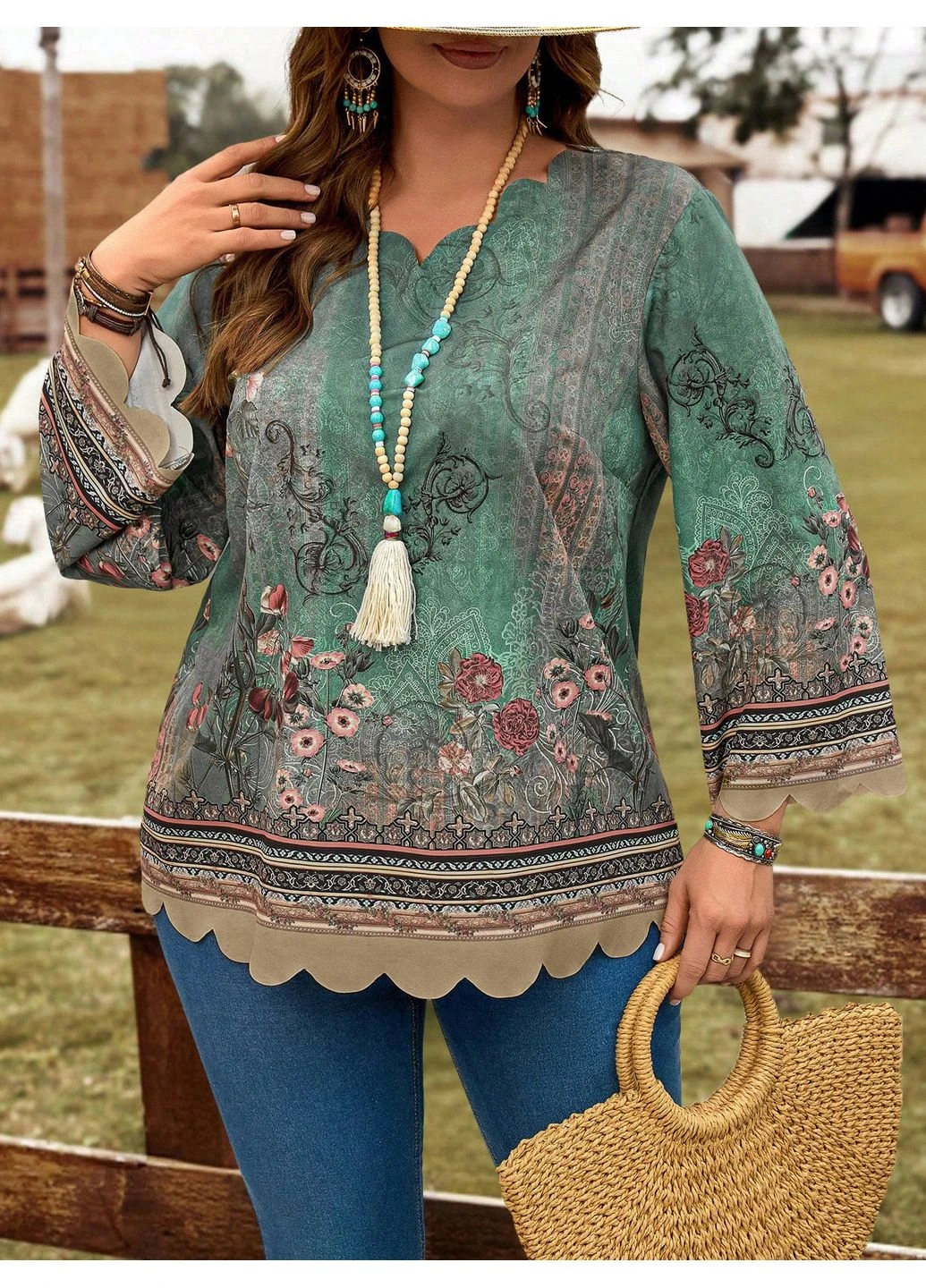 Комбинированная блуза SHEIN