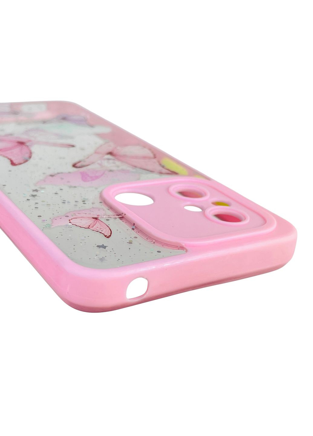 Чехол для Redmi 12C с блёстками с бабочками на сяоми редми 12с розовый Xiaomi (366389800)